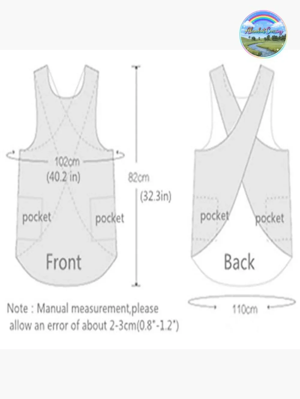 Cotton Linen Halter Cross Bandage Apron with Pockets